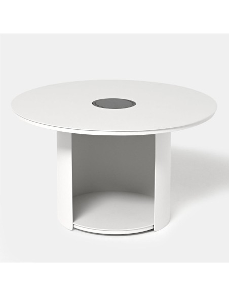 cta009.m-sl - table basse alu avec lampe solaire 71*71*42 cm