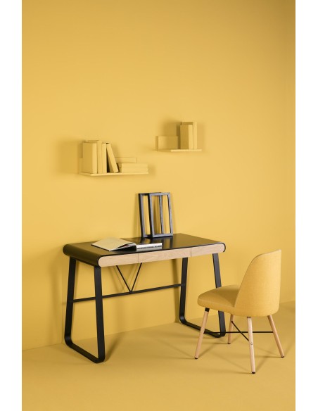 11985 - bureau astrid 3t 110cm noir/chéne