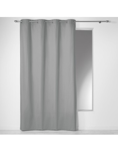 1605667- rideau a oeillets 140 x 240 cm coton uni panama gris
