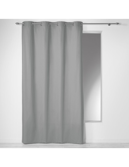 1605667- rideau a oeillets 140 x 240 cm coton uni panama gris