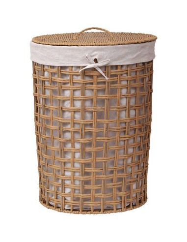 8415724701 - paniere a linge gm papier ajoure tresse forme ronde evasee 60x45 cm