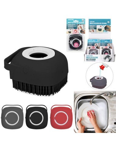 me2722-brosse a vaisselle avec reservoir silicone m24