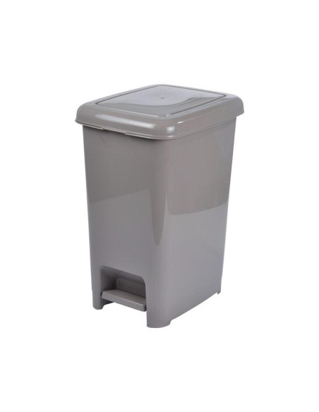 poubelle a pedale plastique 25l 27*37*h43cm taupe
