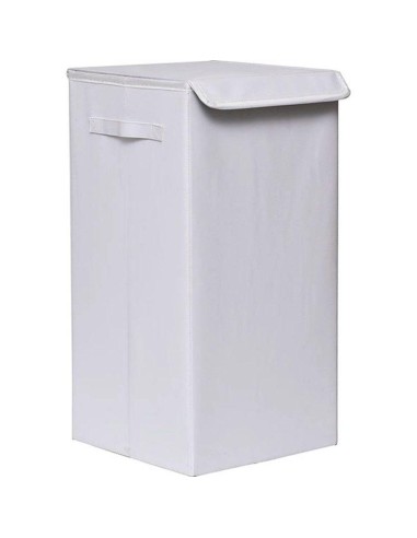 paniere a linge pliable pvc/mdf - blanc