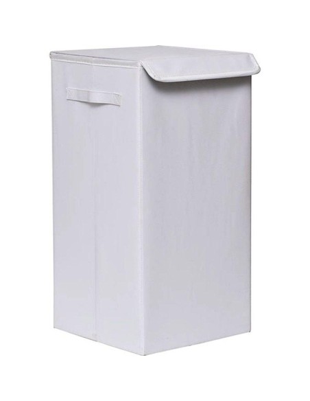 paniere a linge pliable pvc/mdf - blanc