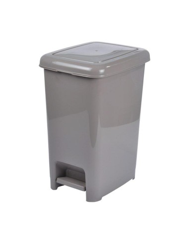 poubelle a pedale plastique 40l 31*42*h50cm taupe