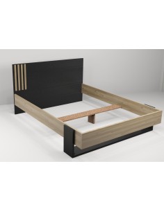 18222- lit colin 140x190 vison/chene s/sommier