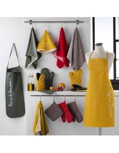 gant pince 24.5 x 14.5 cm polycoton+neoprene cuistot rouge