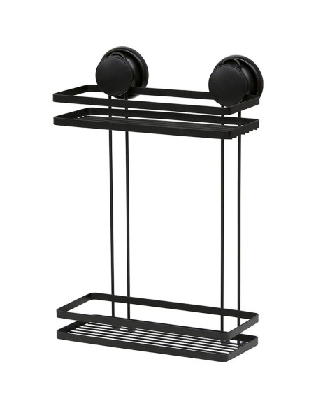 91012108 - serviteur metal 2 etageres sur ventouse - noir