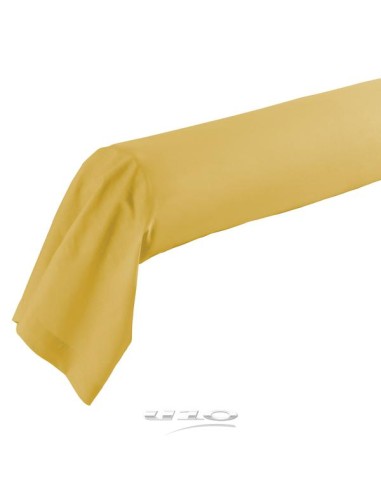 1641641-taie de traversin 85 x 185 cm uni 57 fils lina miel + point bourdon
