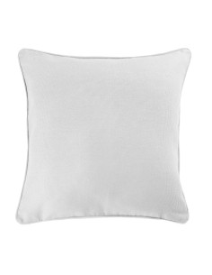 coussin passepoil 40 x 40 cm coton uni panama blanc