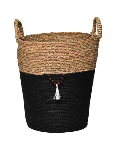 8413023701 - paniere ronde gm matiere vegetale et papier avec deco 45x40 cm - na