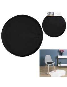 tx9113-galette chaise velours noir 34cm m12