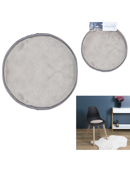 tx9114-galette chaise velours taupe 34cm m12