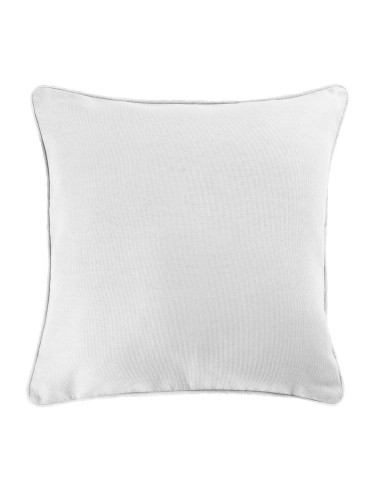 coussin passepoil 60 x 60 cm coton uni panama blanc