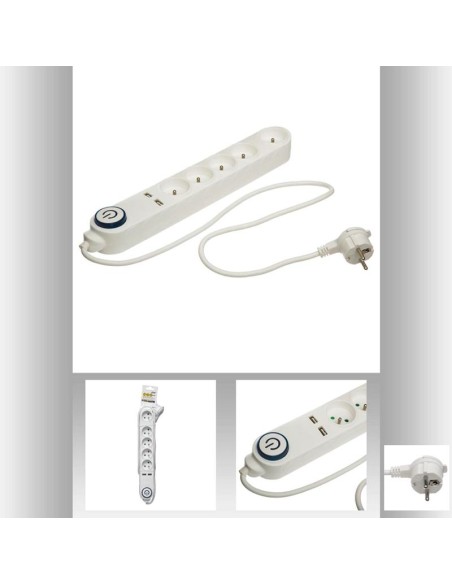 133664- multiprise 5terre 2usb