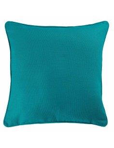 coussin passepoil 60 x 60 cm coton uni panama bleu