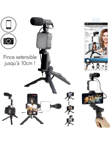 ht2145-lumiere led trepied micro integre photo video m6