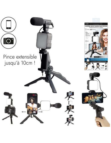 ht2145-lumiere led trepied micro integre photo video m6