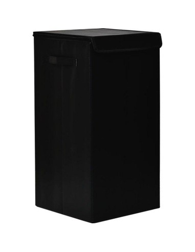 paniere a linge pliable pvc/mdf - noir