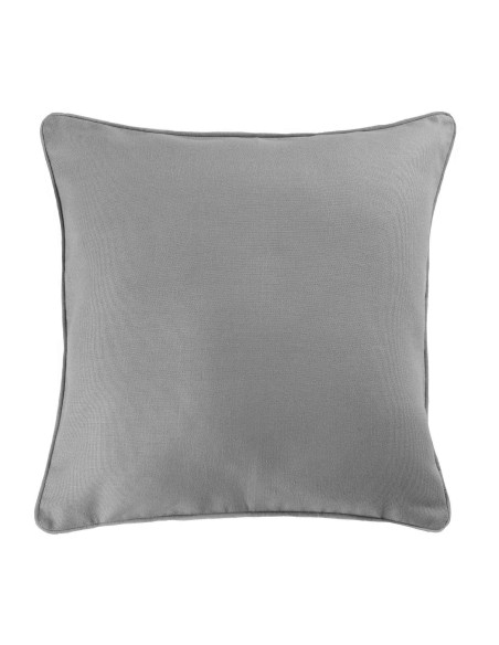 coussin passepoil 60 x 60 cm coton uni panama gris