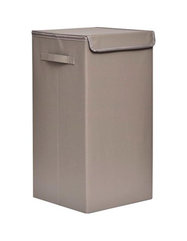 paniere a linge pliable pvc/mdf - taupe