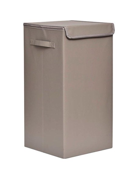 paniere a linge pliable pvc/mdf - taupe