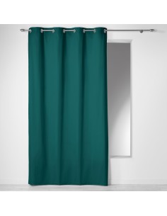 1607306- rideau a oeillets 140 x 240 cm coton uni panama emeraude