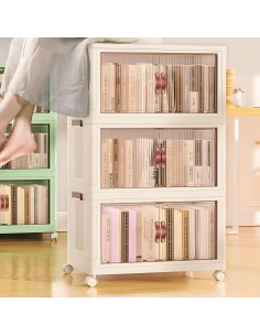 yy-2855/4 - boite pliable quatre box 55cm -cream yellow+transparent 56*34*113cm