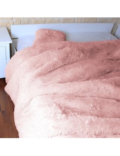 tx9146 - couvre lit poils longs rose 220x240cm m1
