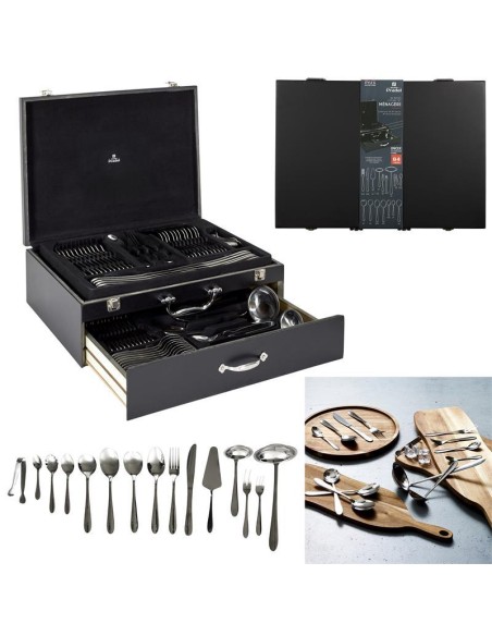 ka5019-menagere 84 pieces coffret en bois avec tiroir m1