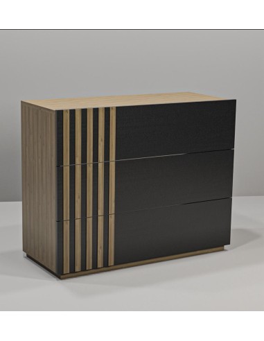 18030- commode colin 3t noir/chéne