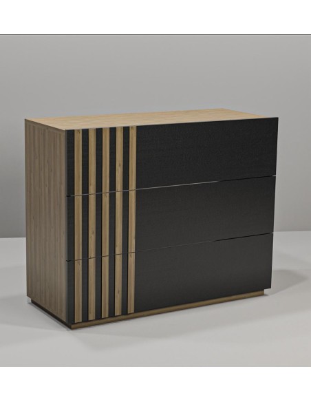 18030- commode colin 3t noir/chéne