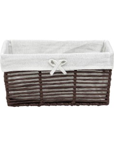 paniere gm papier ajoure forme rectangulaire evasee 35x28x17 cm - marron / tissu