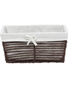 paniere mm papier ajoure forme rectangulaire evasee 32x24x15 cm - marron / tissu