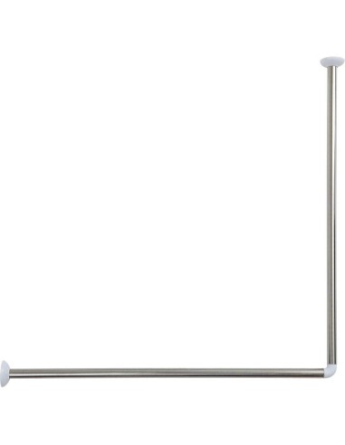 210299 - barre de douche d'angle 80x80 cm acier inoxydable - chrome