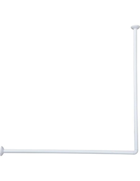 2113100 - barre de douche d'angle 90x90 cm aluminium - blanc