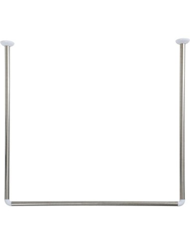 211499 - barre d'angle en u 80x80x80 cm en acier inoxydable - chrome