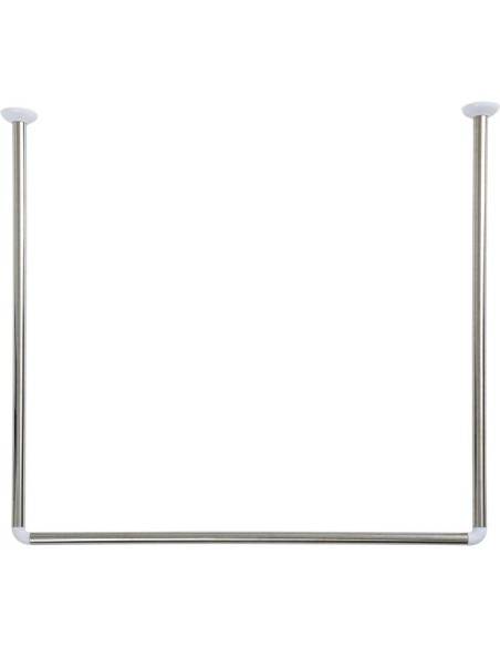 211499 - barre d'angle en u 80x80x80 cm en acier inoxydable - chrome