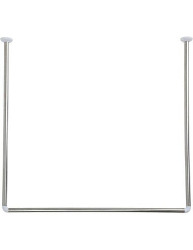 211599 - barre d'angle en u 90x90x90 cm en acier inoxydable - chrome