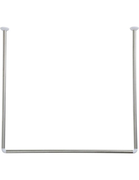 211599 - barre d'angle en u 90x90x90 cm en acier inoxydable - chrome