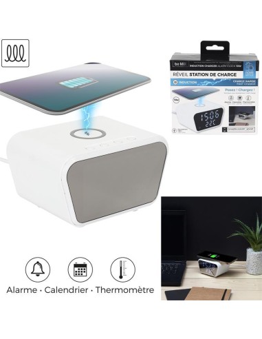 ht2163 - reveil chargeur induction 10w m6