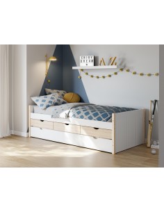 16661 - lit gigogne valka 3t 90x190 vert kaki 444c/cire bl