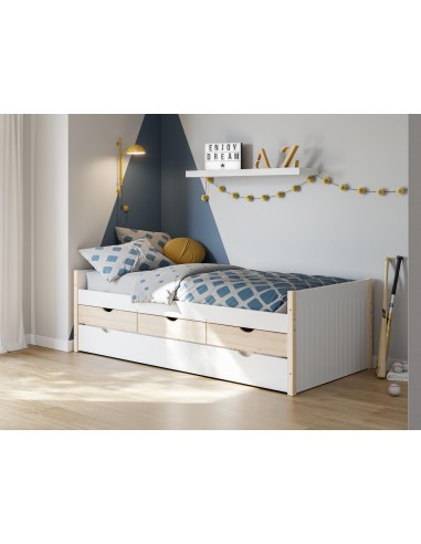 16661 - lit gigogne valka 3t 90x190 vert kaki 444c/cire bl