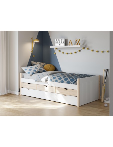 16661 - lit gigogne valka 3t 90x190 vert kaki 444c/cire bl