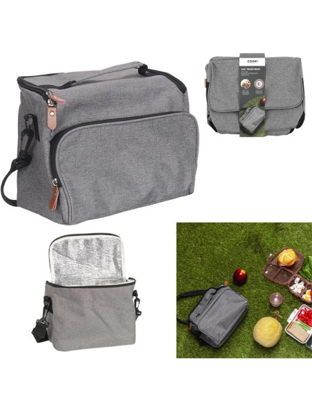 ka4618- lunch bag gris zippe 25.4x20.3x12.7cm m6 a1/m6