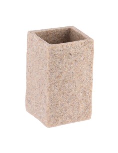 61120104 - gobelet polyresine carre effet pierre - naturel