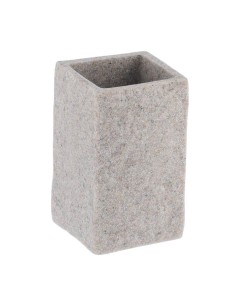 61120180 - gobelet polyresine carre effet pierre - gris