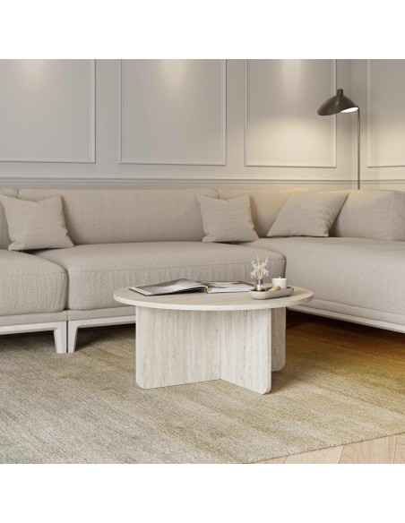 18485 / 18723 - table basse ronde hillary 80cm travertine