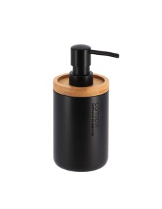 62101237 - distributeur a savon polyresine 280 ml - noir /bambou